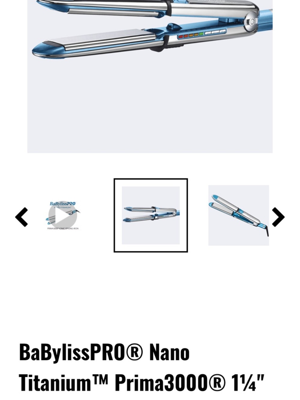 BaBylissPRO Blue Titanium 1 1/4” flat iron - Picture 3 of 3